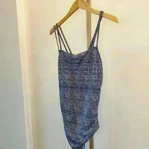 LOFT Beach Women's One Piece Swimsuit Blue & White Size 14 - Picture 8 of 10